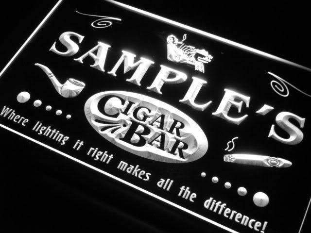 Personalized Cigar Bar LED Light Sign - Way Up Gifts