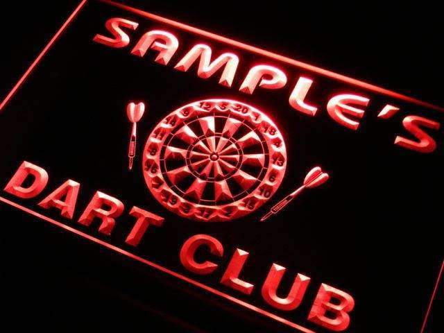 Personalized Dart Club LED Light Sign - Way Up Gifts