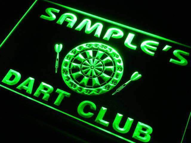 Personalized Dart Club LED Light Sign - LED Gift Works