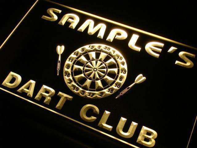 Personalized Dart Club LED Light Sign - Way Up Gifts