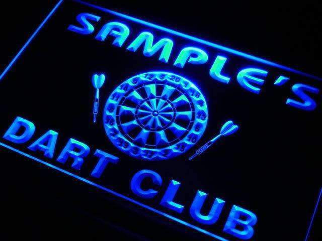 Personalized Dart Club LED Light Sign - LED Gift Works