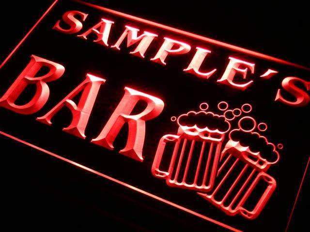 Personalized Double Mug Bar LED Light Sign - LED Gift Works