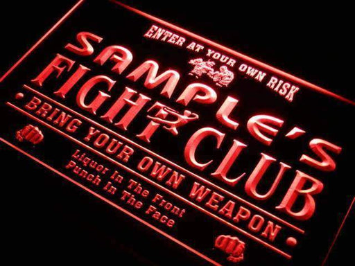 Personalized Fight Club LED Light Sign - LED Gift Works