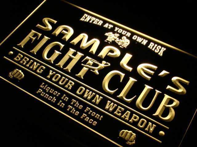 Personalized Fight Club LED Light Sign - LED Gift Works