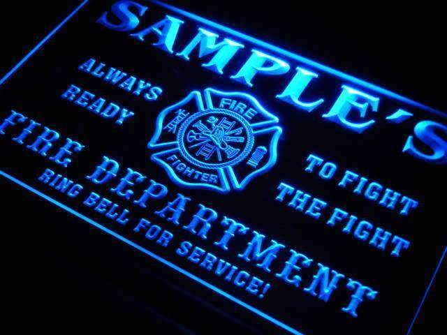 Personalized Fire Department LED Light Sign - LED Gift Works