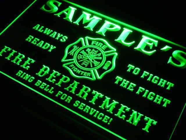 Personalized Fire Department LED Light Sign - Way Up Gifts