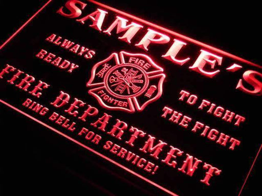 Personalized Fire Department LED Light Sign - Way Up Gifts