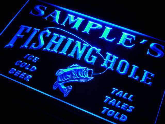 Personalized Fishing Hole LED Light Sign - Way Up Gifts