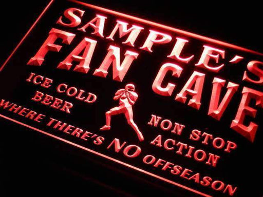 Personalized Football Fan Cave LED Light Sign - LED Gift Works