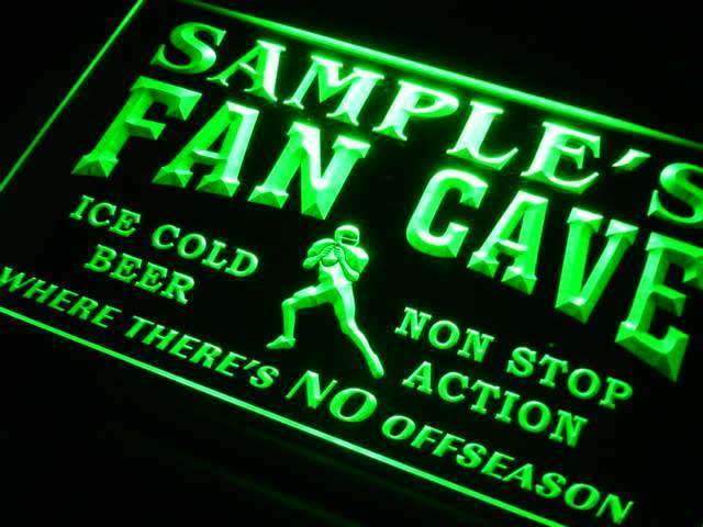 Personalized Football Fan Cave LED Light Sign - LED Gift Works