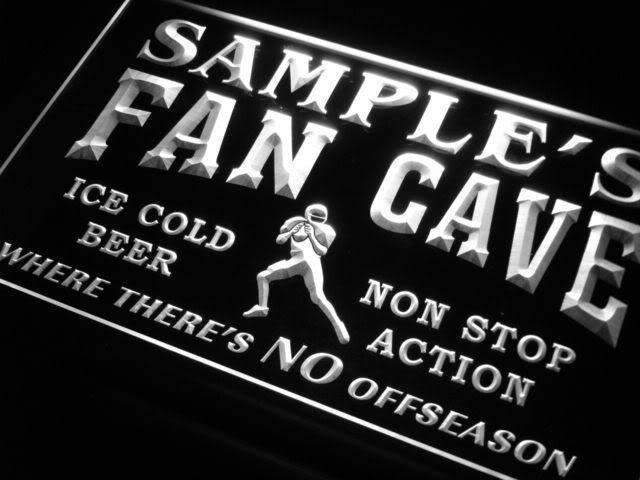 Personalized Football Fan Cave LED Light Sign - LED Gift Works