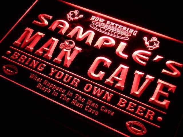 Personalized Football Man Cave LED Light Sign - Way Up Gifts