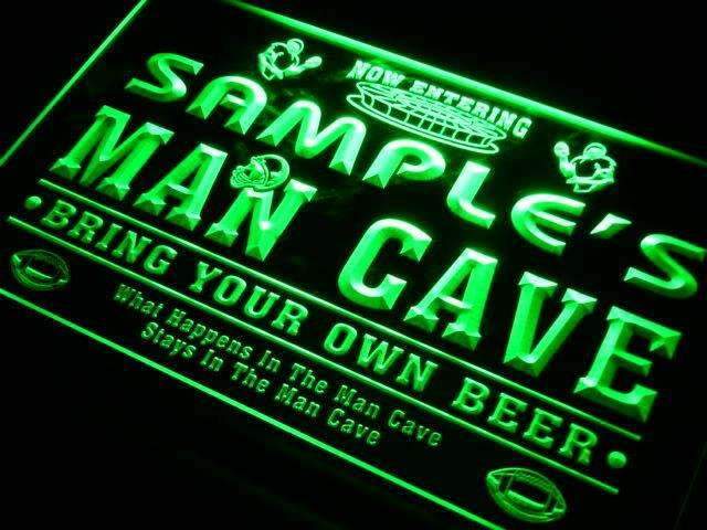 Personalized Football Man Cave LED Light Sign - LED Gift Works
