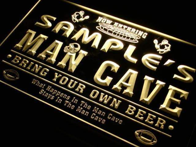 Personalized Football Man Cave LED Light Sign - Way Up Gifts
