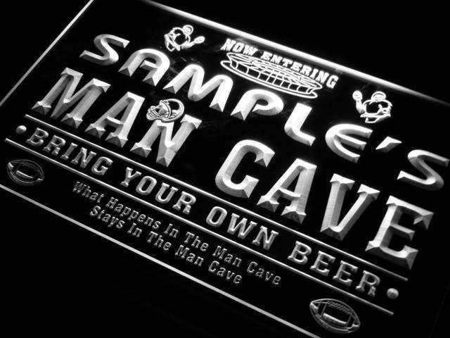 Personalized Football Man Cave LED Light Sign - LED Gift Works