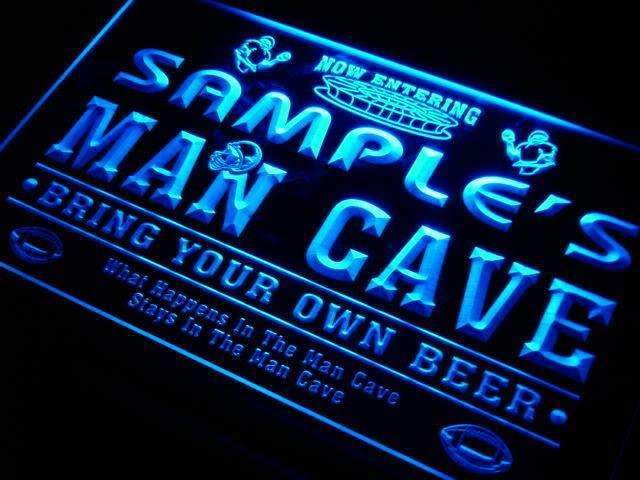 Personalized Football Man Cave LED Light Sign - LED Gift Works