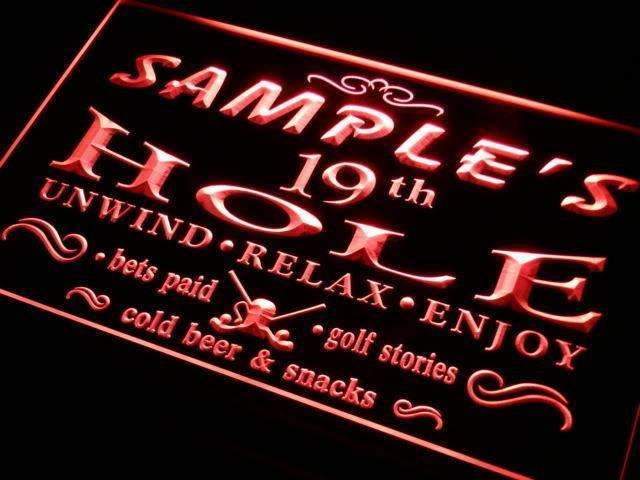 Personalized Golf 19th Hole Bar LED Light Sign - Way Up Gifts