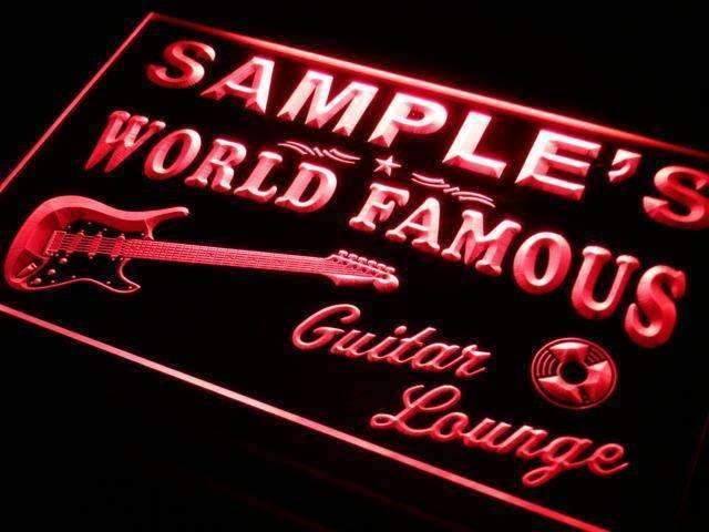 Personalized Guitar Lounge Bar LED Light Sign - Way Up Gifts