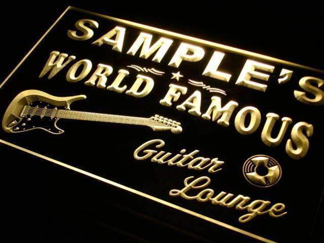 Personalized Guitar Lounge Bar LED Light Sign - Way Up Gifts