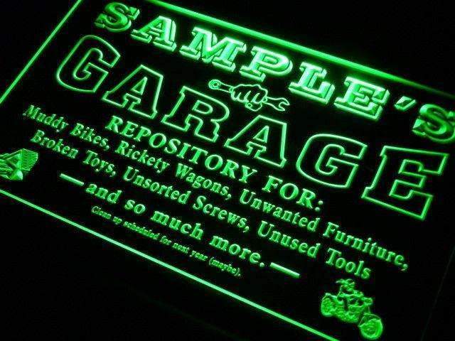 Personalized Garage LED Light Sign - LED Gift Works