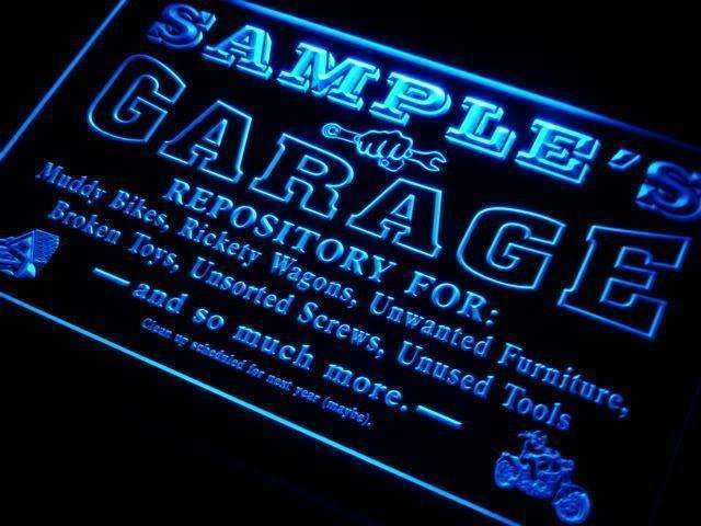 Personalized Garage LED Light Sign - LED Gift Works