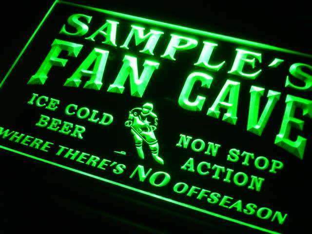 Personalized Hockey Fan Cave LED Light Sign - LED Gift Works