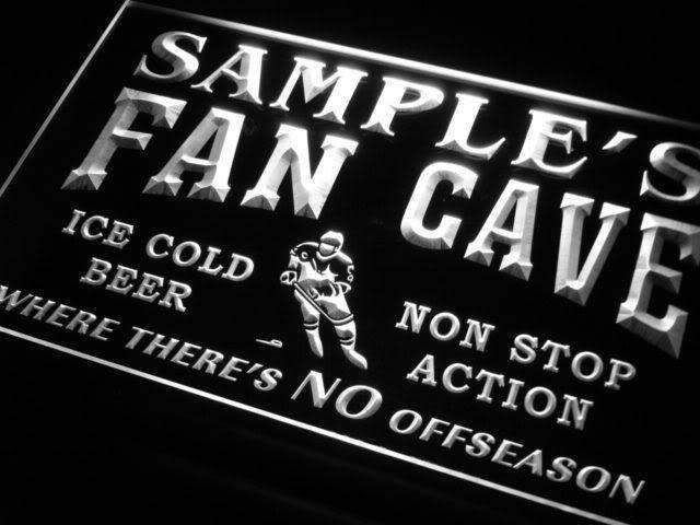 Personalized Hockey Fan Cave LED Light Sign - Way Up Gifts