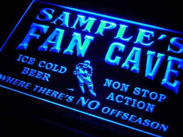 Personalized Hockey Fan Cave LED Light Sign - LED Gift Works