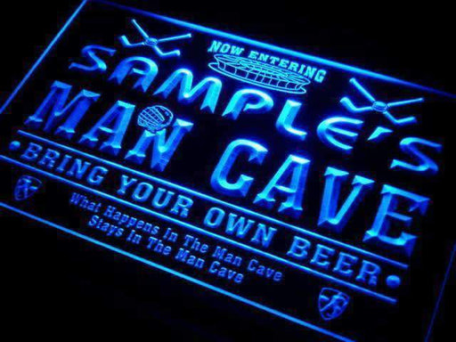 Personalized Hockey Man Cave LED Light Sign - LED Gift Works