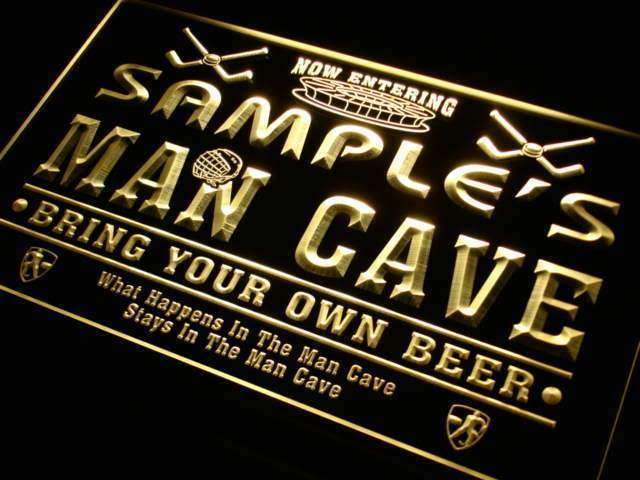 Personalized Hockey Man Cave LED Light Sign - Way Up Gifts