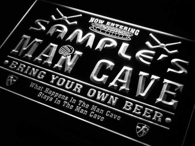 Personalized Hockey Man Cave LED Light Sign - Way Up Gifts