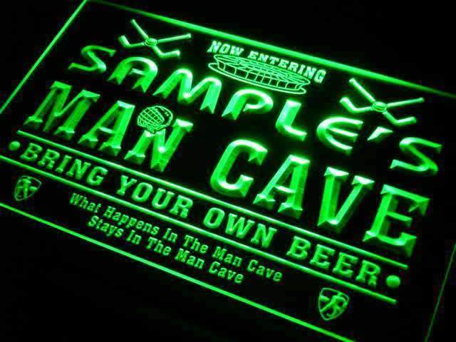 Personalized Hockey Man Cave LED Light Sign - LED Gift Works