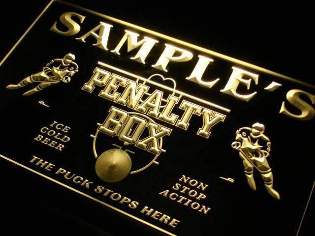 Personalized Hockey Penalty Box LED Light Sign - Way Up Gifts