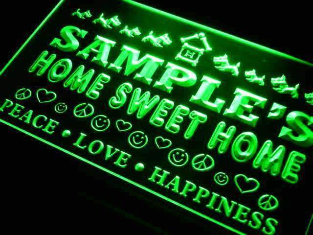 Personalized Home Sweet Home LED Light Sign - LED Gift Works