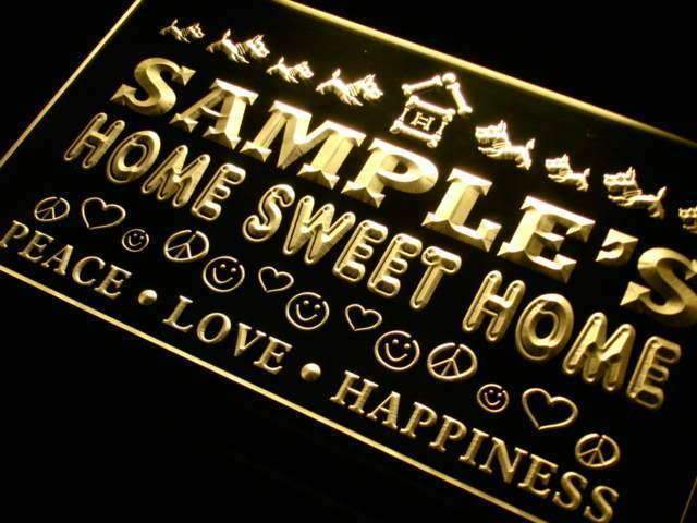 Personalized Home Sweet Home LED Light Sign - LED Gift Works