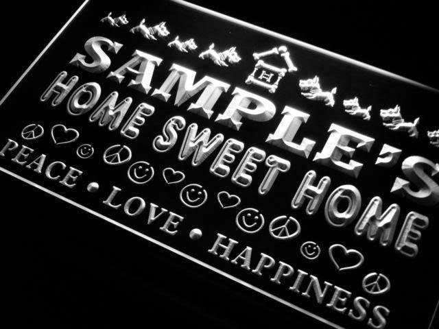 Personalized Home Sweet Home LED Light Sign - LED Gift Works