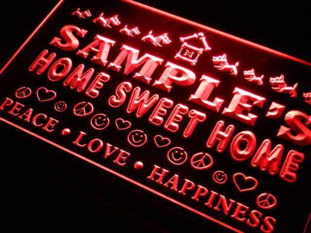 Personalized Home Sweet Home LED Light Sign - LED Gift Works
