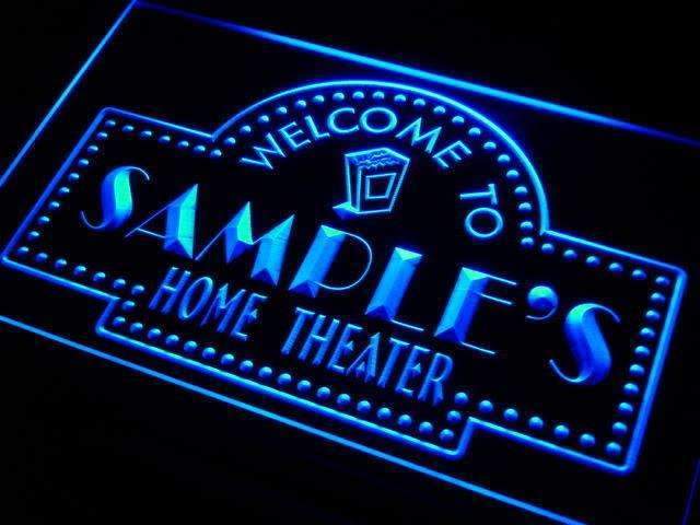 Personalized Home Theater LED Light Sign - Way Up Gifts