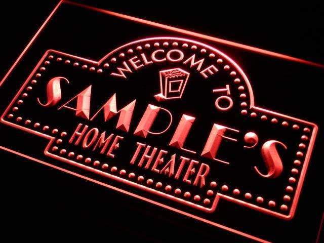 Personalized Home Theater LED Light Sign - LED Gift Works