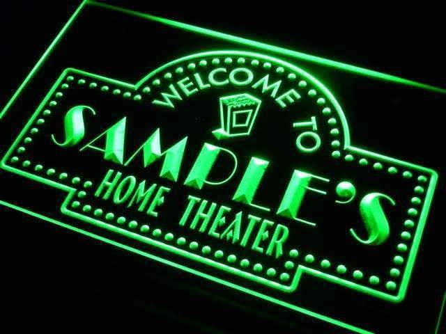 Personalized Home Theater LED Light Sign - Way Up Gifts
