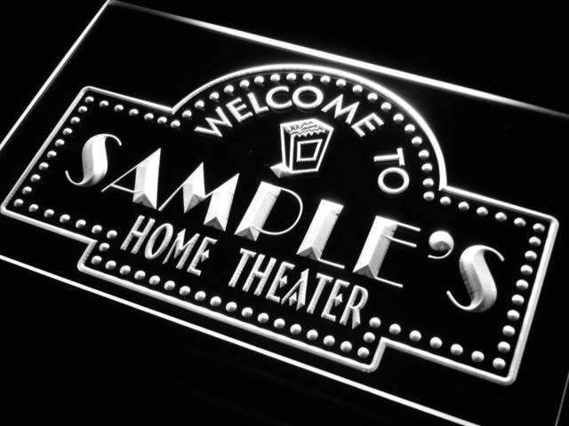 Personalized Home Theater LED Light Sign - Way Up Gifts