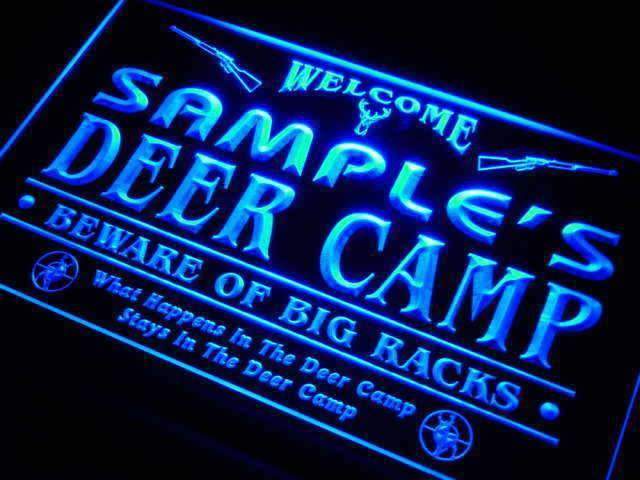 Personalized Hunting Deer Camp LED Light Sign - LED Gift Works