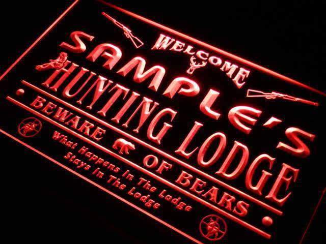 Personalized Hunting Lodge LED Light Sign - LED Gift Works