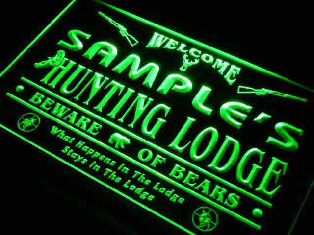 Personalized Hunting Lodge LED Light Sign - LED Gift Works
