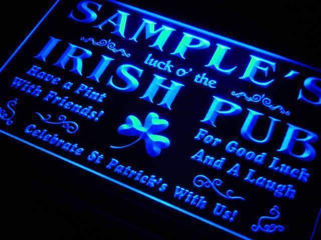 Personalized Irish Pub LED Light Sign - LED Gift Works