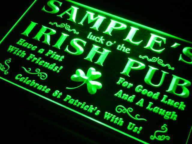 Personalized Irish Pub LED Light Sign - LED Gift Works
