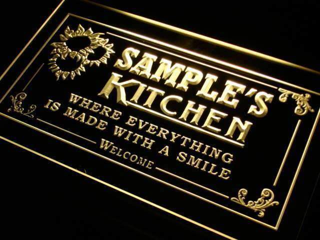 Personalized Kitchen II LED Light Sign - LED Gift Works
