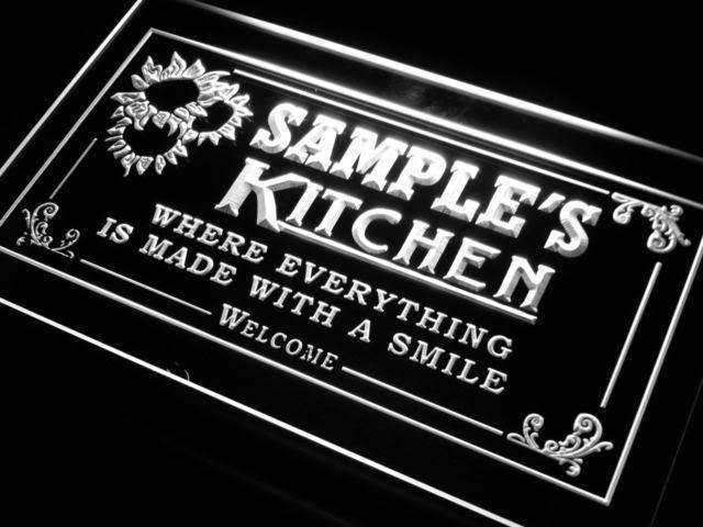 Personalized Kitchen II LED Light Sign - LED Gift Works