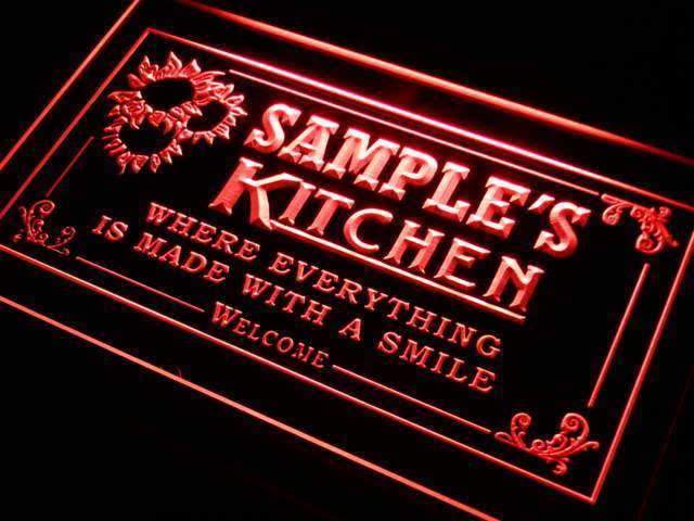 Personalized Kitchen II LED Light Sign - LED Gift Works