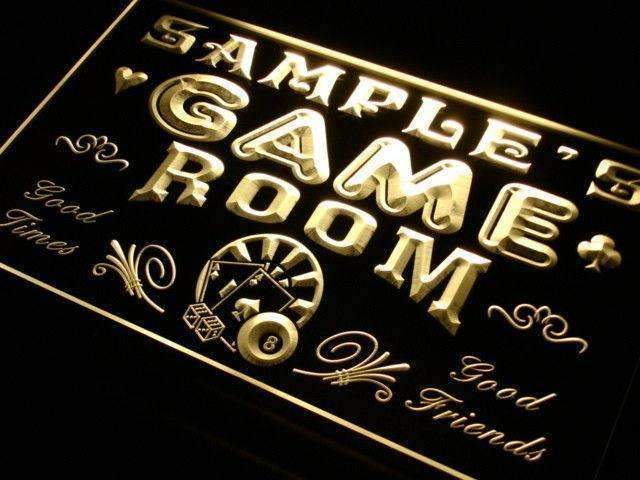 Personalized Man Cave Game Room LED Light Sign - Way Up Gifts